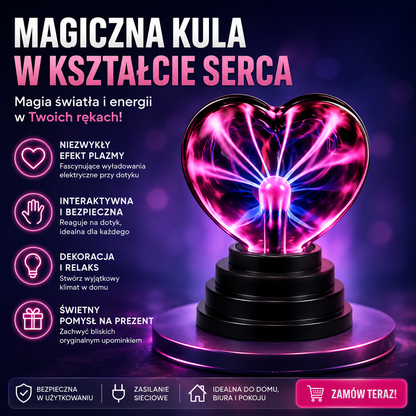 Lampka Plazmowa Serce ? Dotykowa Magia